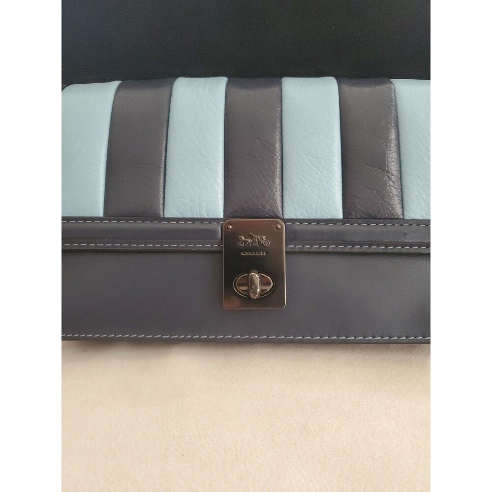 Coach Hutton Leather Convertible Crossbody Bag Midnight Multi Quilting Chain - Picture 10 of 16